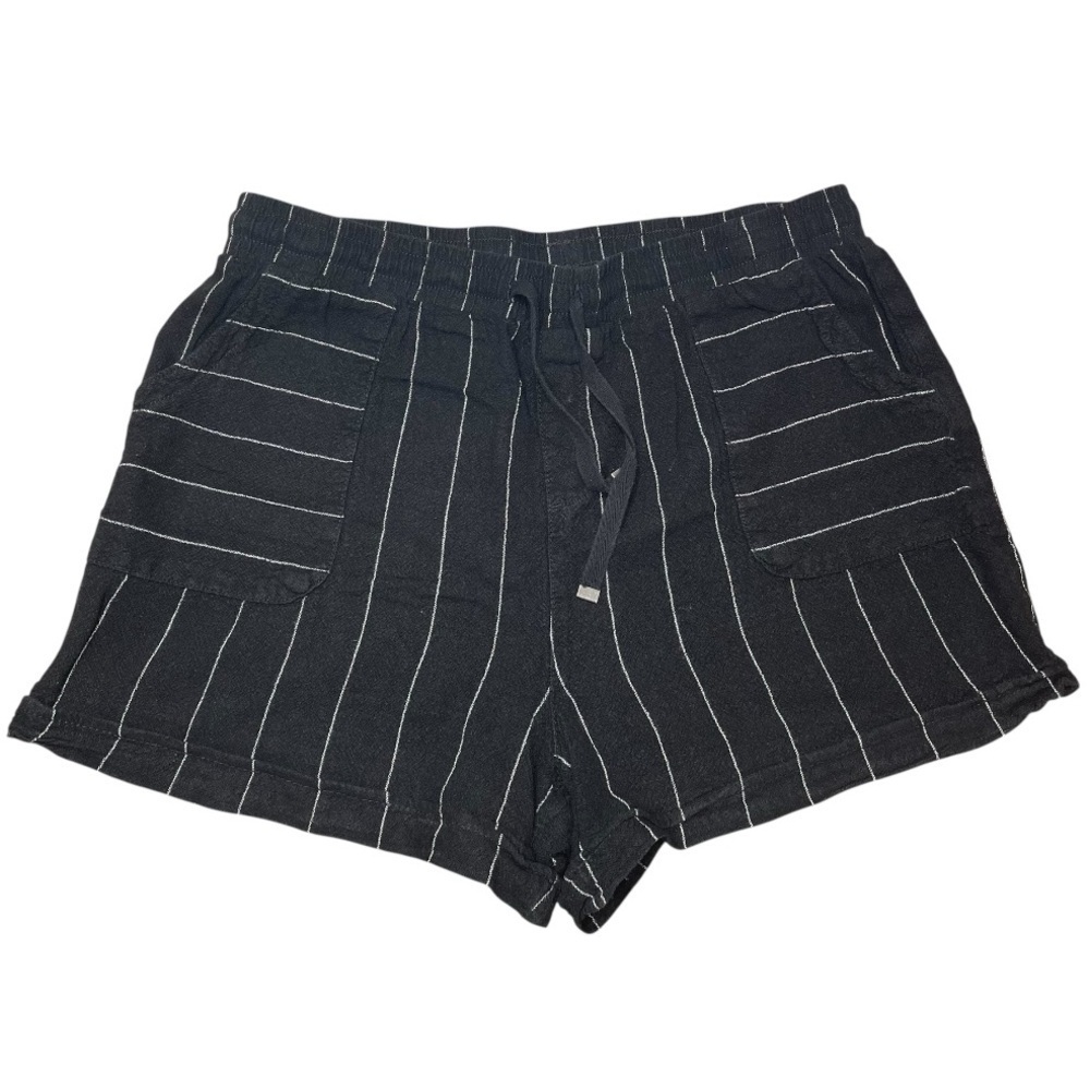 Time and Tru Black Shorts with White Stripes